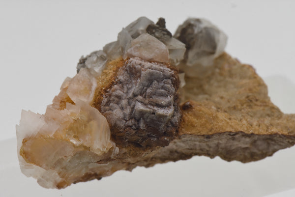 Calcite with Goethite Pseudomorph of Pyrite - Wales