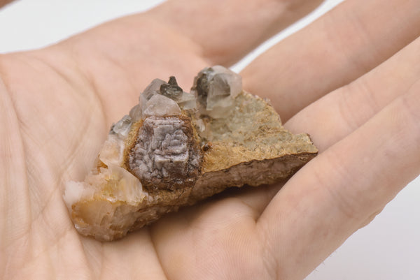 Calcite with Goethite Pseudomorph of Pyrite - Wales