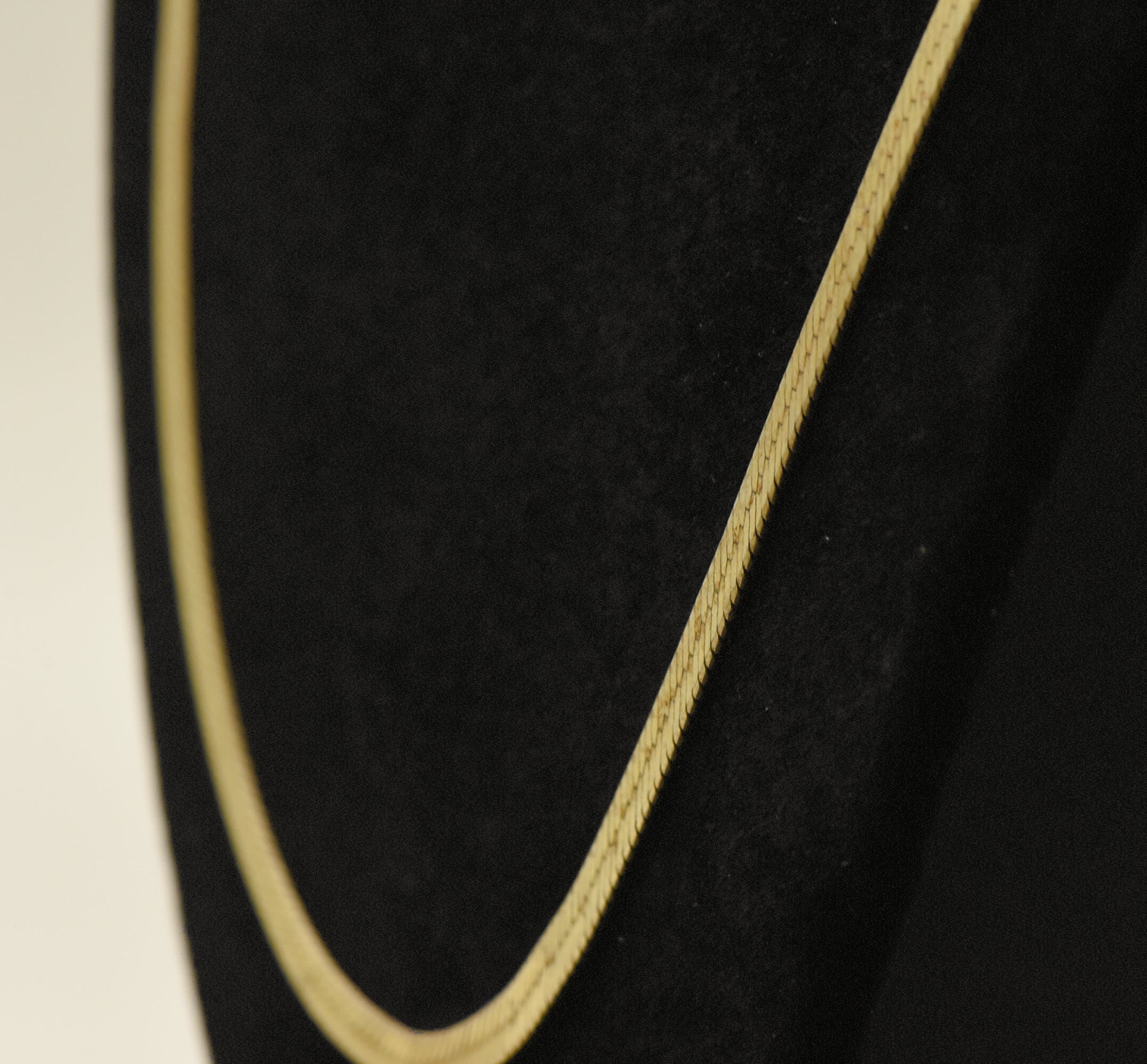 Vintage Italian Gold Tone Sterling Silver Reversible Herringbone Link Chain Necklace - 24"