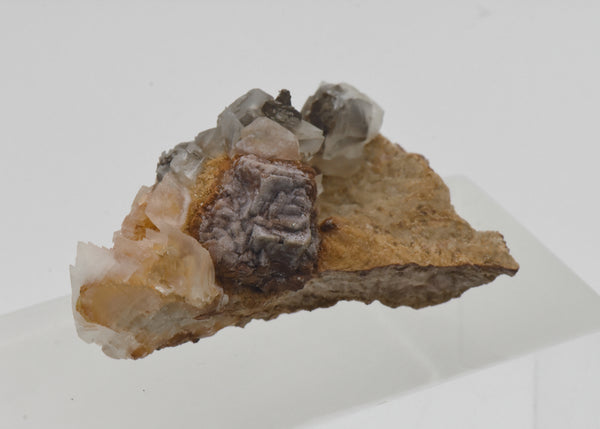 Calcite with Goethite Pseudomorph of Pyrite - Wales