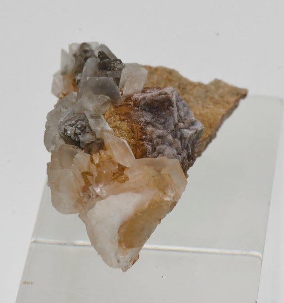 Calcite with Goethite Pseudomorph of Pyrite - Wales