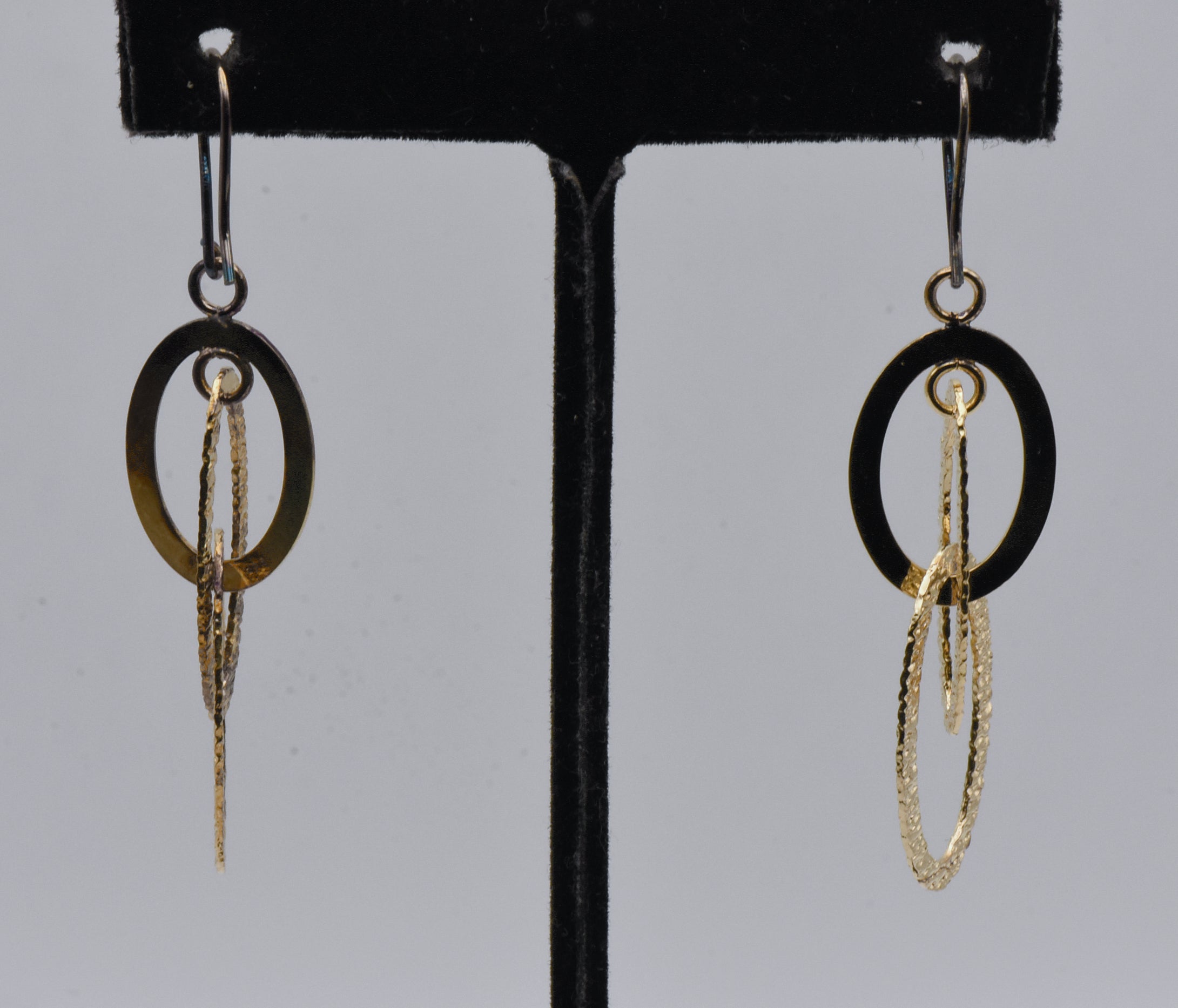 Gold Tone Metal Dangle Earrings