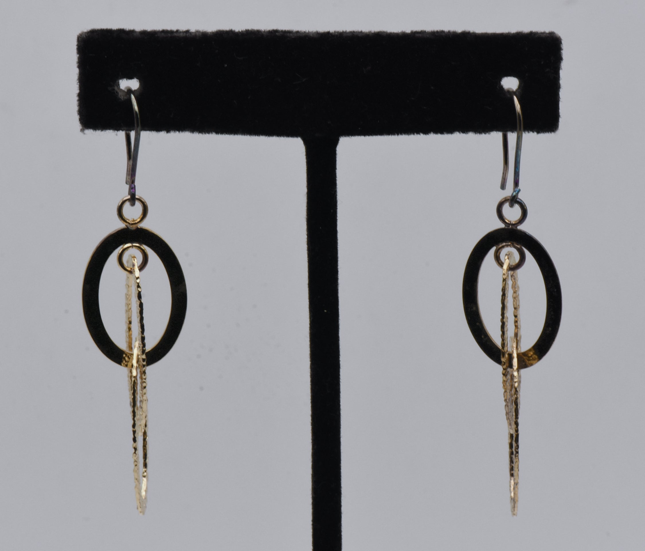 Gold Tone Metal Dangle Earrings