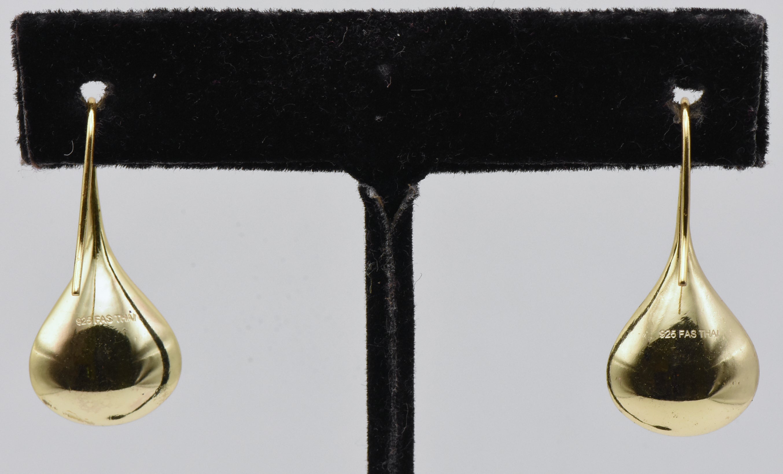 Gold Tone Sterling Silver Teardrop Earrings