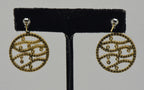 Vintage Gold Tone Sterling Silver Rhinestone Earrings