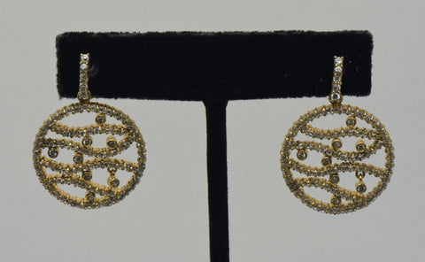 Vintage Gold Tone Sterling Silver Rhinestone Earrings