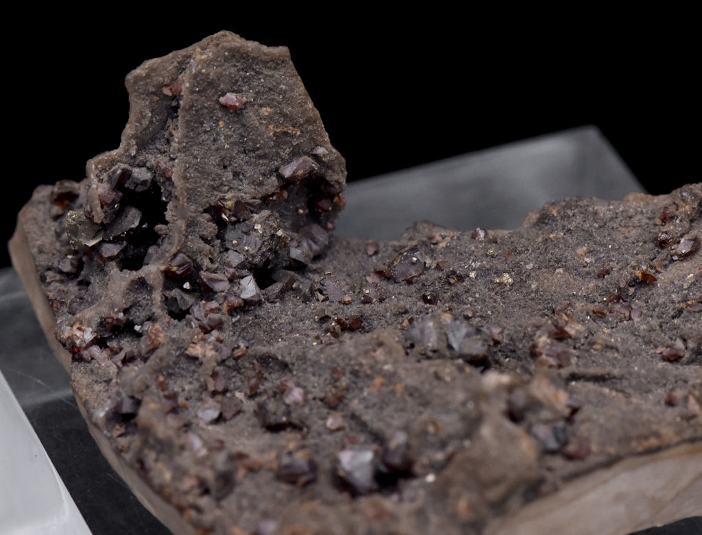 Garnet and Druze with Pyrite on Matrix Mineral Specimen