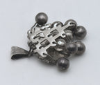 Vintage Handmade Dangling Grape Cluster Sterling Silver Pendant