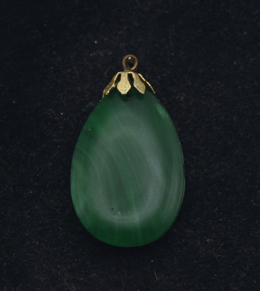 Vintage Imitation Green Agate Pendant