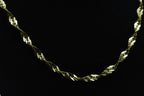 Vintage Italian Green Tone Sterling Silver Tinsel Link Chain Necklace - 18"