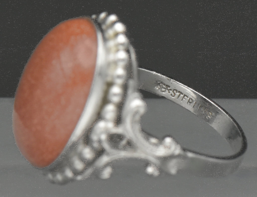 Uncas - Vintage Sterling Silver Goldstone Ring - Size 7.75