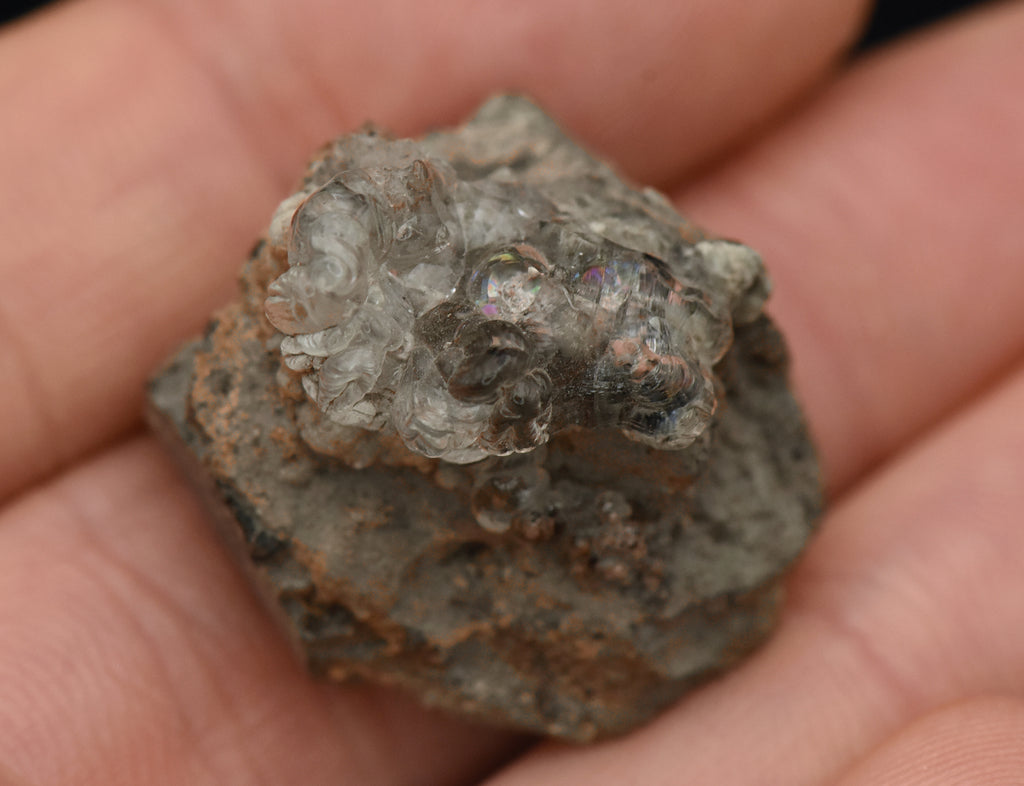 Hyalite on Matrix Mineral Specimen - Czechia