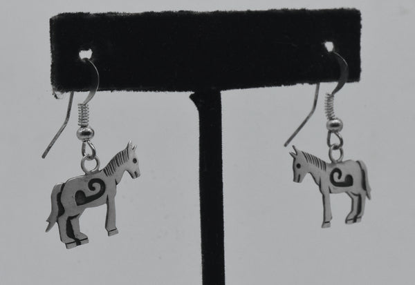 Vintage Sterling Silver Southwestern Horse Earrings