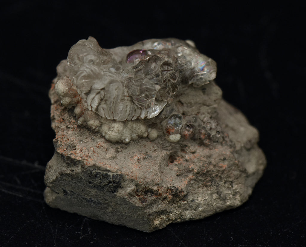 Hyalite on Matrix Mineral Specimen - Czechia