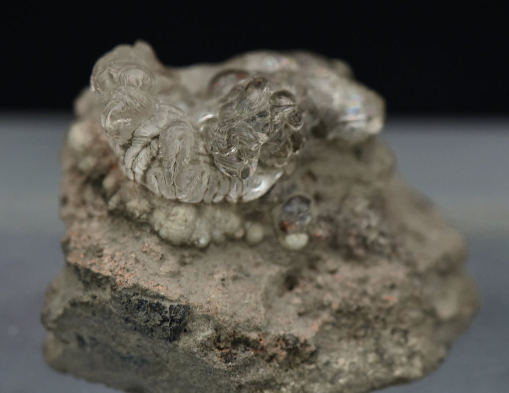 Hyalite on Matrix Mineral Specimen - Czechia