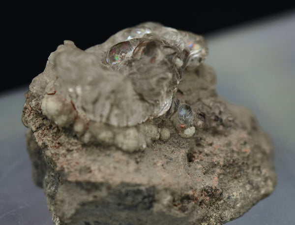 Hyalite on Matrix Mineral Specimen - Czechia