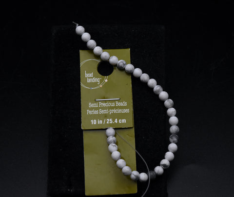 Strand of 4mm Howlite Round Beads
