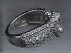 Sterling Silver Heart Cut Cubic Zirconia Halo Ring - Size 6