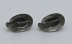 Vintage Silver Tone Feathered Hat Screw Back Earrings