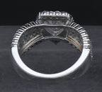 Sterling Silver Heart Cut Cubic Zirconia Halo Ring - Size 6