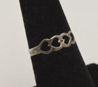 Vintage Handmade Hearts Sterling Silver Ring - Size 6.25