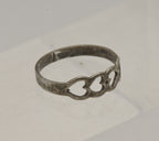 Vintage Handmade Hearts Sterling Silver Ring - Size 6.25