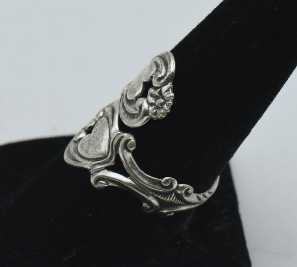 Beau - Vintage Sterling Silver Heart Bypass Ring