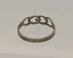 Vintage Handmade Hearts Sterling Silver Ring - Size 6.25