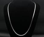 Vintage Sterling Silver Italian Herringbone Chain Necklace - 24"
