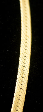 Vintage Italian 14k Herringbone Chain Necklace - 18"