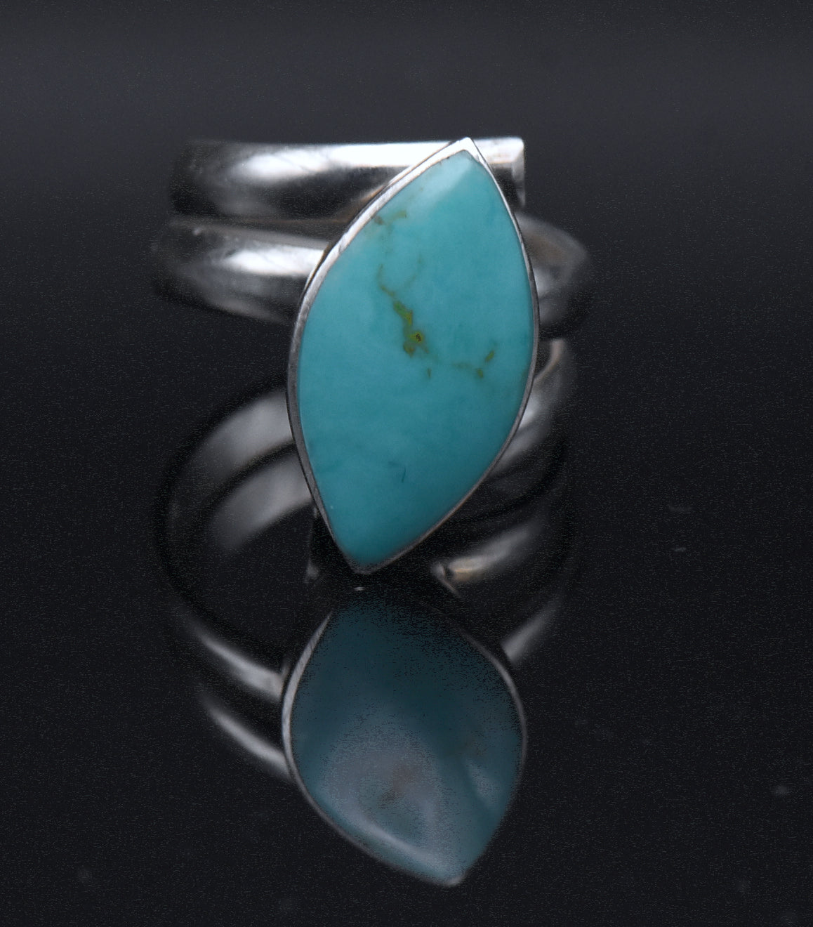 Vintage Handmade Turquoise Sterling Silver Ring - Size 6