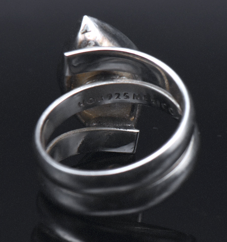 Vintage Handmade Turquoise Sterling Silver Ring - Size 6