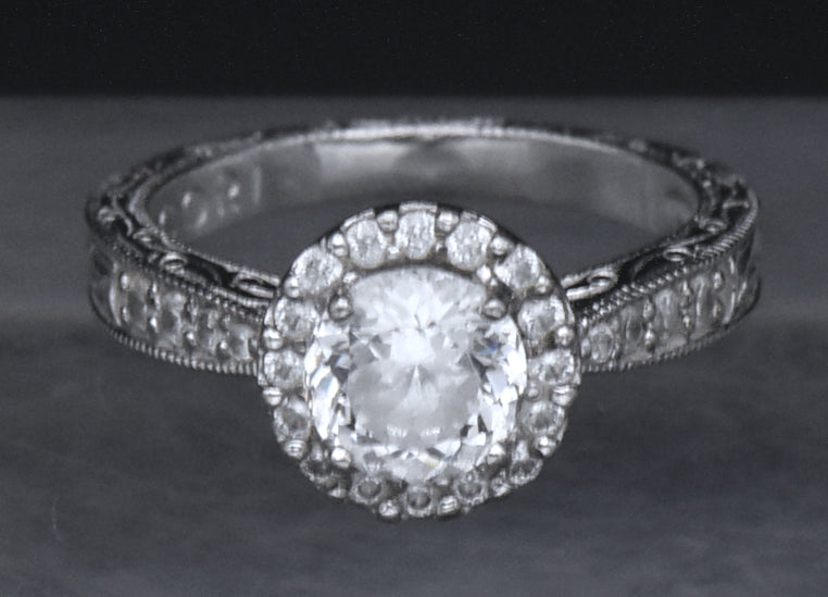 Tacori - Sterling Silver Cubic Zirconia Halo Ring - Size 7