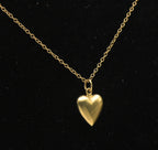 Vintage 10k Gold Heart Pendant Chain Necklace - 13"