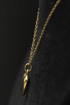 Vintage 10k Gold Heart Pendant Chain Necklace - 13"