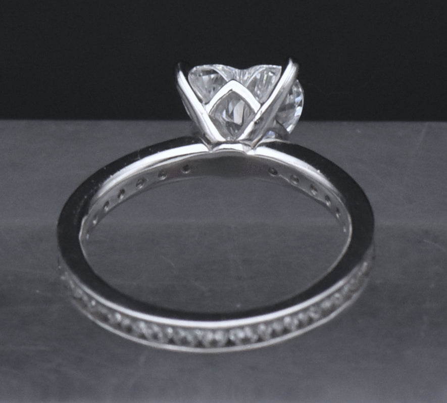 Sterling Silver Cubic Zirconia Heart Ring - Size 6