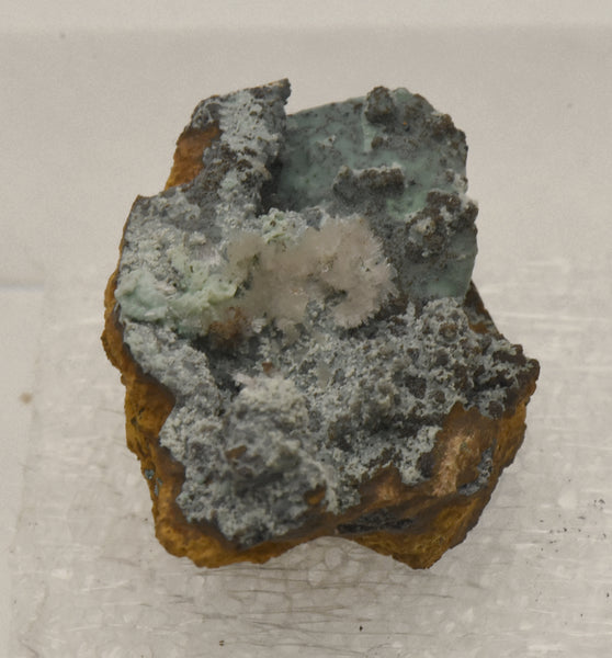 Hemimorphite with Chrysocolla on Limonite Thumbnail Specimen - Nevada