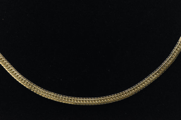 Gold Tone Metal Herringbone Link Chain Necklace - 18"