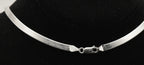 Milor - Vintage Sterling Silver Herringbone Link Chain Necklace - 36"