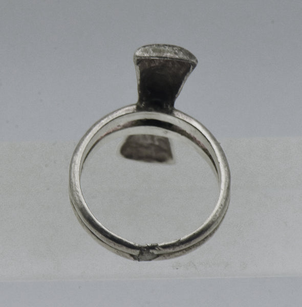 Vintage Handmade Sterling Silver Modern Design Ring - Size 8