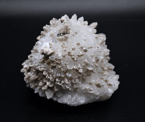 Quartz Hedgehog Crystal Cluster around Pyrite Mineral Specimen - Peru