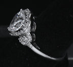Sterling Silver Heart Cut Cubic Zirconia Halo Ring - Size 7