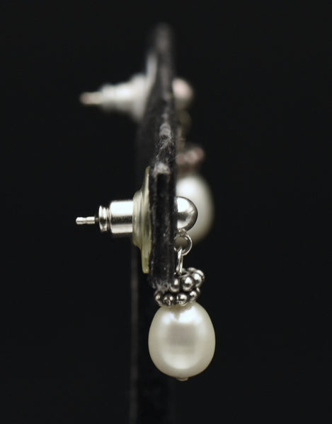 Honora - Vintage Pearl and Sterling Silver Dangle Earrings