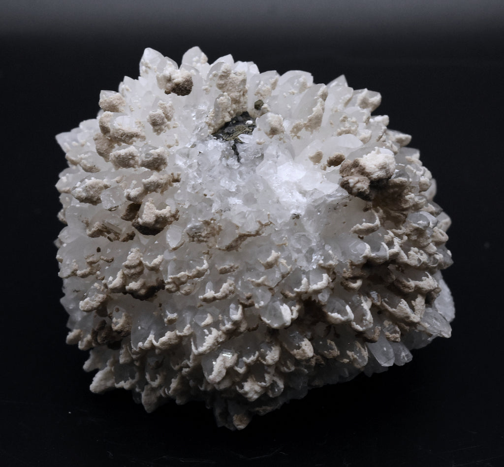 Quartz Hedgehog Crystal Cluster around Pyrite Mineral Specimen - Peru