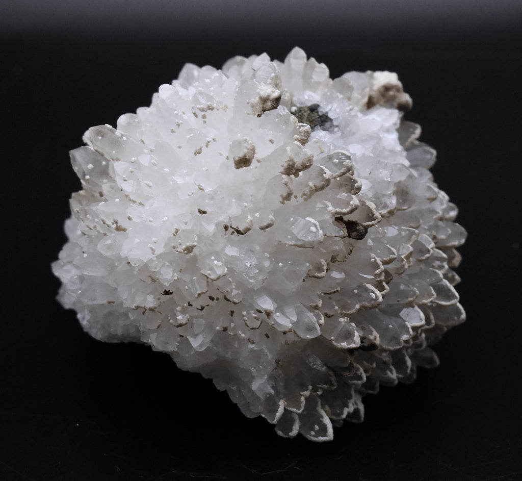 Quartz Hedgehog Crystal Cluster around Pyrite Mineral Specimen - Peru