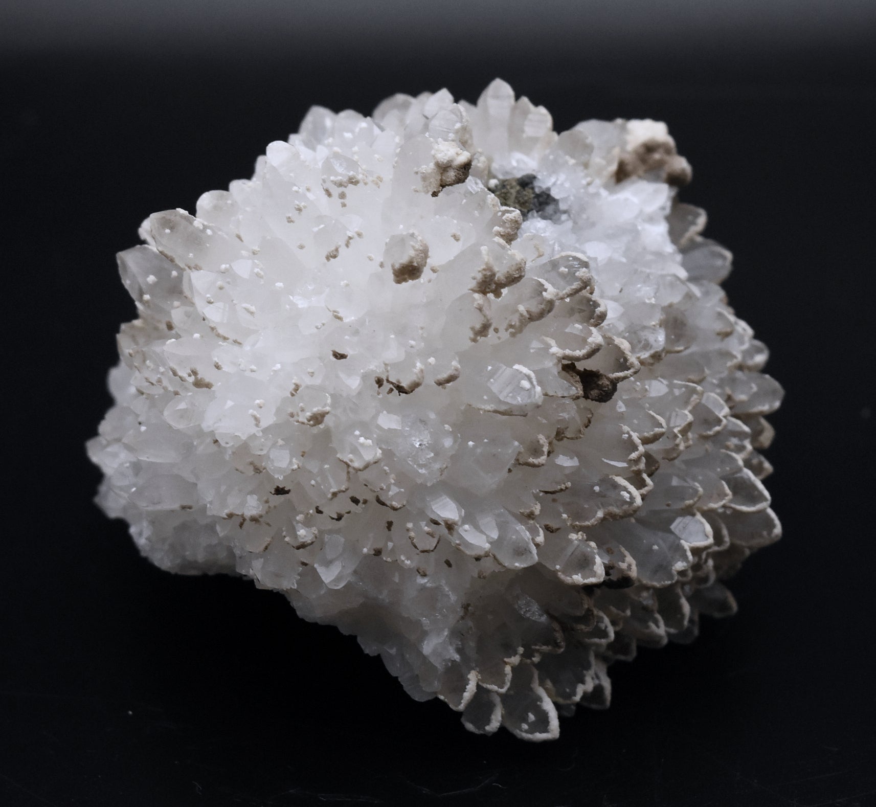 Quartz Hedgehog Crystal Cluster around Pyrite Mineral Specimen - Peru