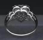 Sterling Silver Heart Cut Cubic Zirconia Halo Ring - Size 7