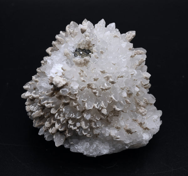 Quartz Hedgehog Crystal Cluster around Pyrite Mineral Specimen - Peru