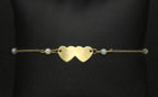Vintage 14k Gold and Pearls Hearts Bracelet/Anklet - 8.5"