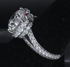 Sterling Silver Cubic Zirconia Half Halo Ring - Size 6.25